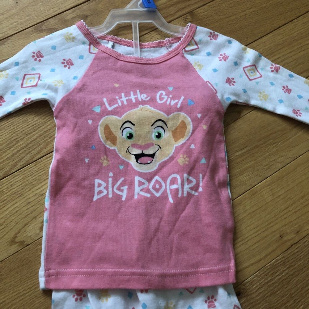 Disney baby Sleepwear 2 Piece “Little Girl Big Roar!” Lion King Size 24 Months
